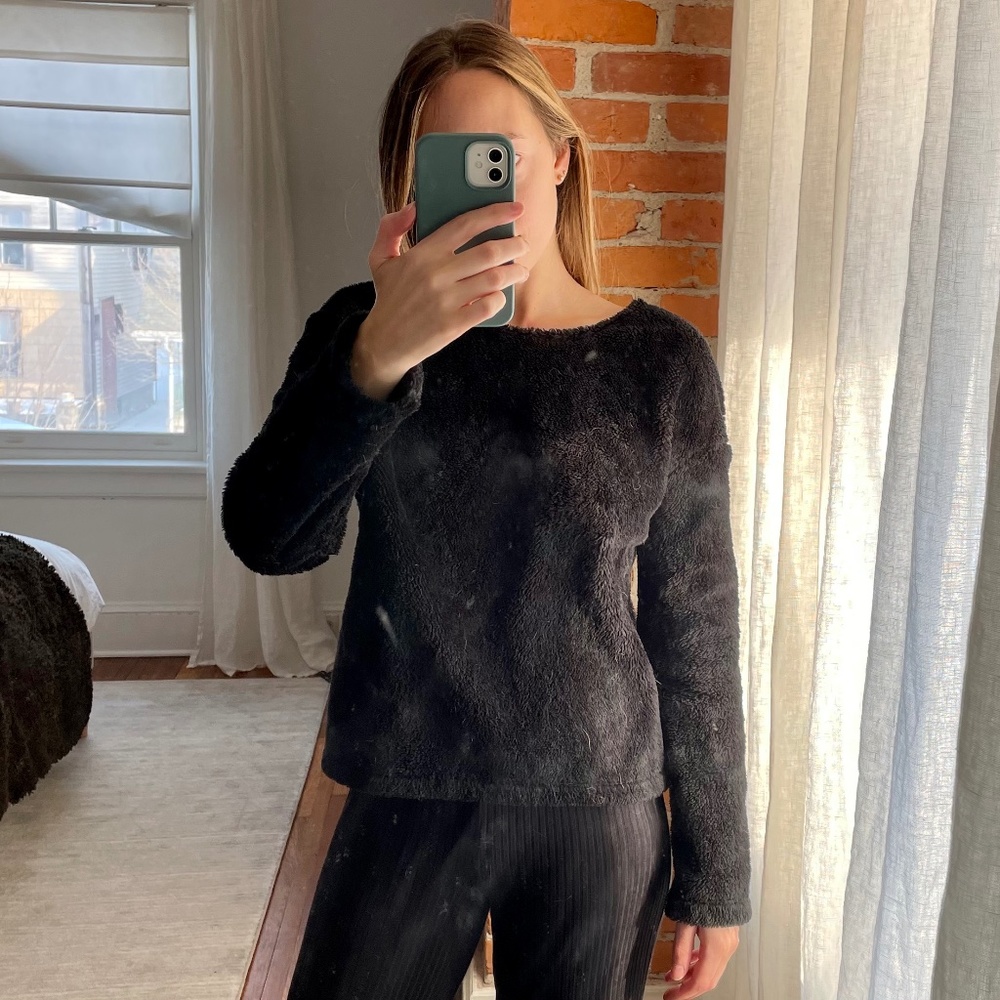 Reformation Black Fuzzy Sweater